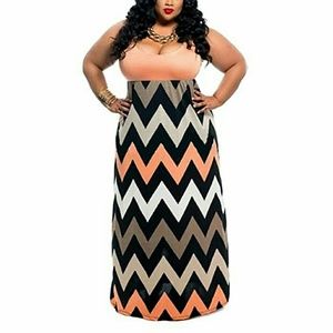 4X Chevron Multicolor Maxi Dress